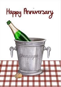 Champagne Happy Anniversary Card