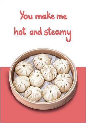Hot and Steamy Anniversary Pun Card