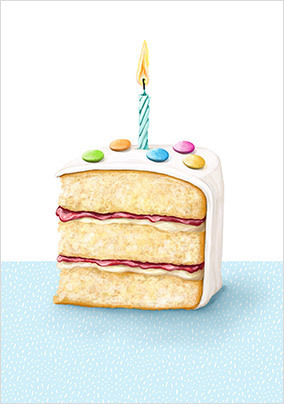 ZDICS OOL 08.05.24 Cake Slice Birthday Candle Card