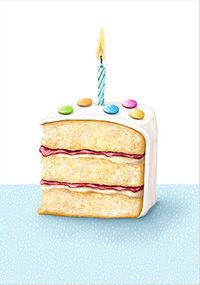 Cake Slice Birthday Candle Card