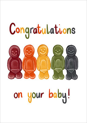 Congratulations Jelly Baby Birthday Card