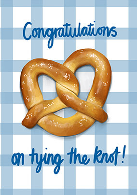 Tying the Knot Pretzel Wedding Card