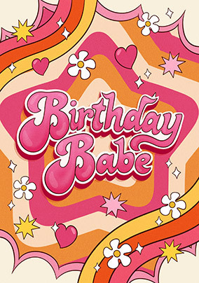 Birthday Babe Flowers Card