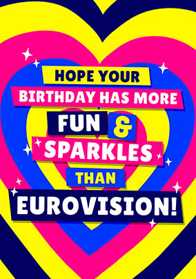 Eurovision Sparkles Birthday Card