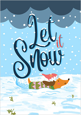 Let it Snow Dog Christmas Card