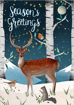 Season's Greetings Deer Christmas Card