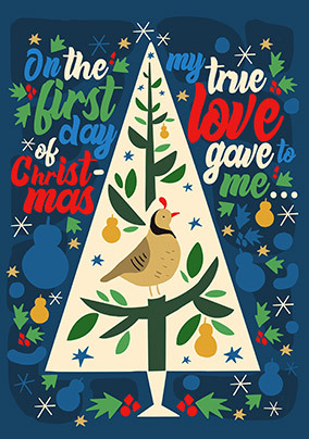 1st Day of Christmas Tree Card