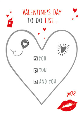 To Do List Secret Message Valentine's Card