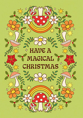 Magical Christmas Retro Card