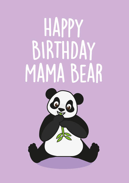 Mama Bear Panda Birthday Card