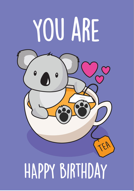 Koala-tea Cute Birthday Card