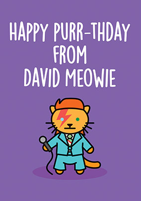 David Meowie Birthday Card