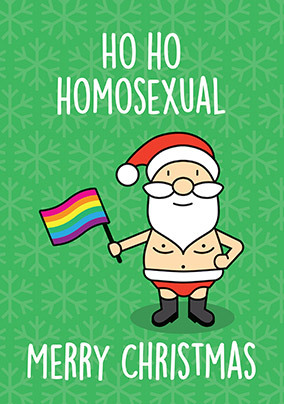 Ho Ho Homosexual Merry Christmas Card