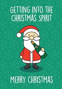 Christmas Spirit Santa Christmas Card