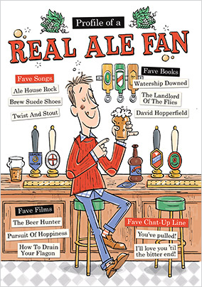 Real Ale Fan Birthday Card