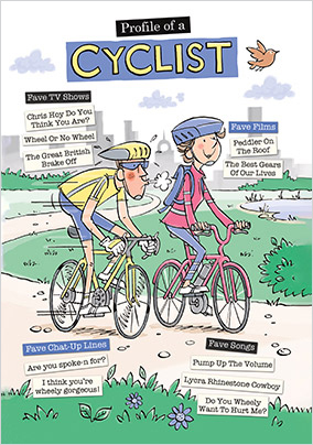 Profile of a Cyclist Birthday Card