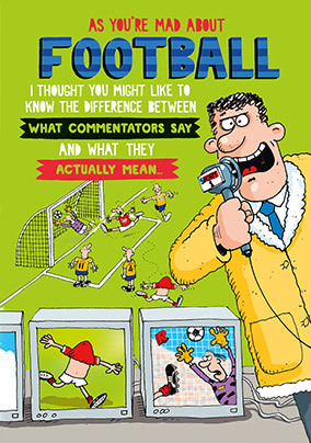 Mad About Football Birthday Card