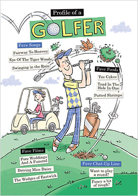 Profile of a Golfer Birthday Card