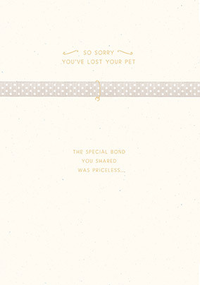 Loss Of Pet Sympathy Card