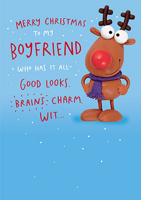 Boyfriend Reindeer Christmas Card