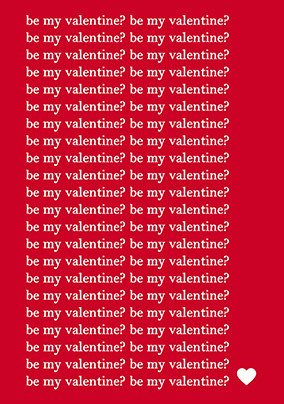 Be My Valentine Card