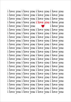 Love You Love You Valentine Card