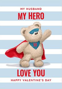 Tap to view Big Love Bear - Husband Hero Valentine's Day Card