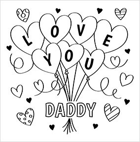 Daddy Colour In Valentine's Day Card