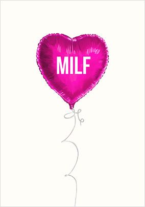 MILF Balloon Valentine's Day Card