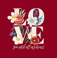 Love Flowers Valentine's Day Card