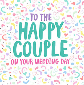 Happy Couple on Your Wedding Day Confetti Card