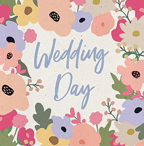 Wedding Day Floral Border Card