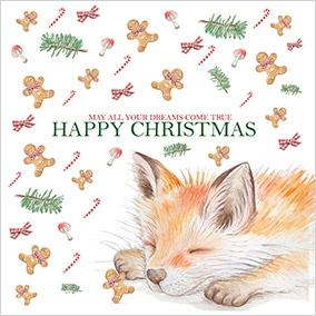 Dreams Fox  Christmas Card