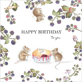 Autumn Fruit Pie Birthday Card