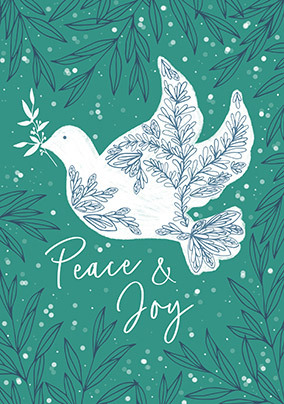 Peace and Joy Dove Christmas Card