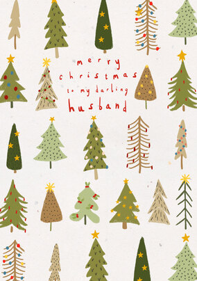 Darling Husband Christmas Tree Card