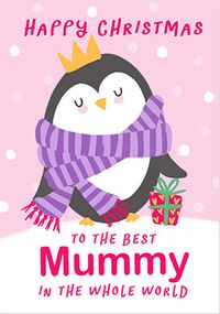 Penguin Mummy Personalised Christmas Card