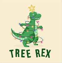 Cute Tree Rex Christmas Card