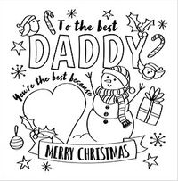 Daddy Colouring in Christmas Card