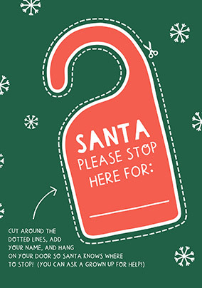 Santa Please Stop Here Christmas Card