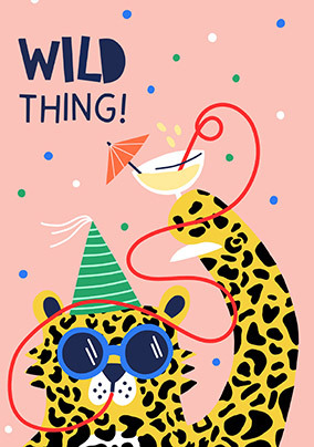 Party Leopard Wild Thing Birthday Card