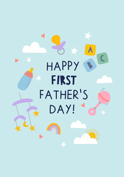 Milk Bottles Mobiles 1st Father's Day Card