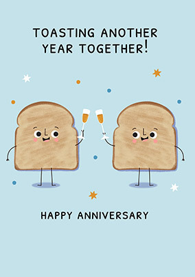 Toasting Another Year Together Anniversary Card