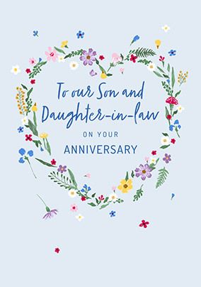 Photo of Son and Daughter in Law Anniversary Card