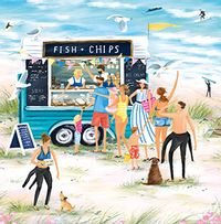 Tap to view Painted Beach Scene Birthday Card