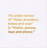 Tap to view Wallet Glasses Keys and Phone Birthday Card