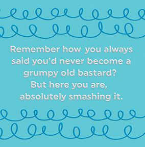 Photo of Grumpy Old Bastard Typographic Birthday Card