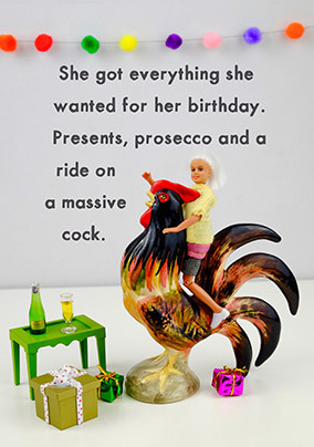 She Got What She Wanted Birthday Card