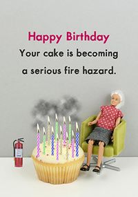 Tap to view Fire Hazard Birthday Cake Card