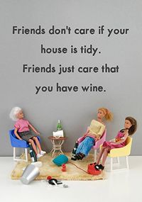 Tap to view Friends care if you have Wine Birthday Card